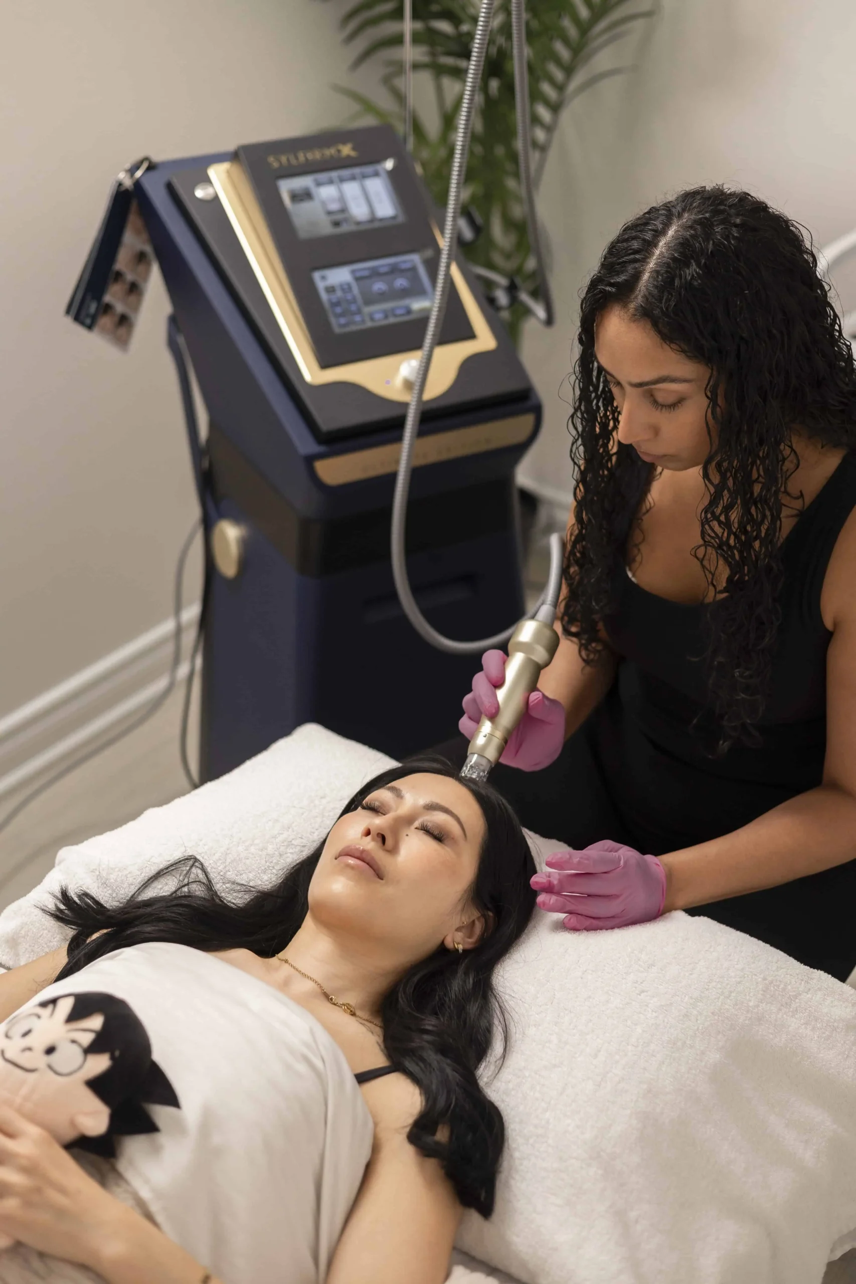 Professional microneedling scalp treatment for hair growth support