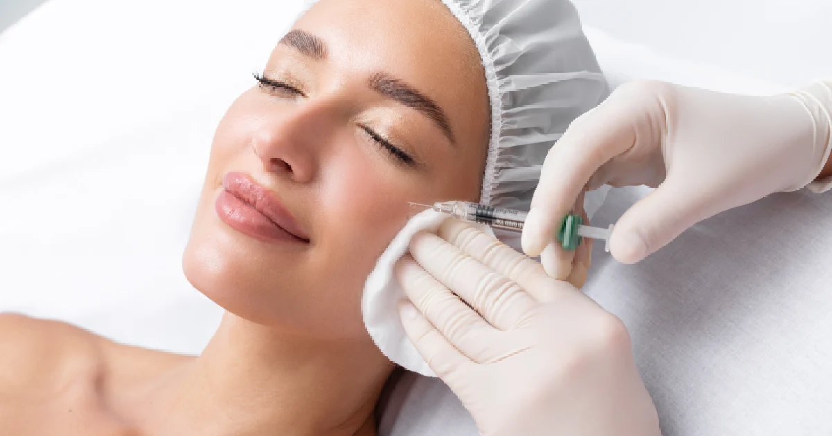 Woman receiving a skin booster injection in Markham,ON